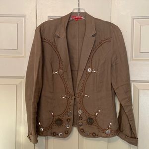 K Derhy Paris Beaded Blazer size M